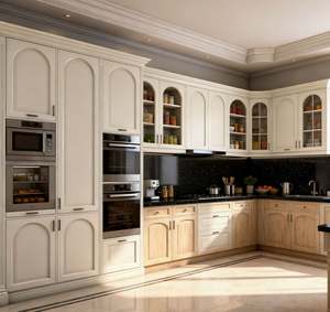 BALOM Customized Size Kitchen <b>Cabinets</b> Wood Material Modern Style With Glass <b>Door</b> and Storage Cupboard for Home Apartment - Product Image 6