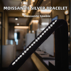 Bracelet tennis en argent S925 avec moissanite taille brillant rond sertie à griffes, certificat GRA pour bijoux cadeaux - Product Image 2