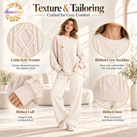 Pull en tricot pour femme, pull en molleton ample, tenue chaude automne 2026