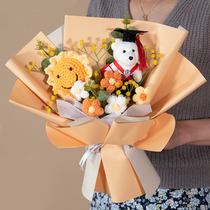 Il <span class=keywords><strong>girasole</strong></span> In un colpo solo In maglia di laurea orso bambola di <span class=keywords><strong>girasole</strong></span> Bouquet di fiori di laurea stagione Bouquet - Product Image 3
