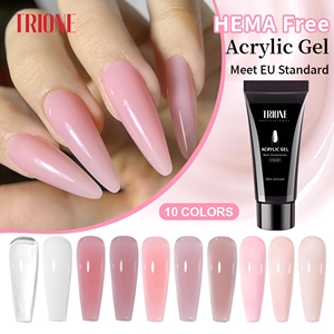 TRIONE 30g/60g Gel polyacrylique pour <span class=keywords><strong>extension</strong></span> d'ongles, gel transparent naturel, gel solide de couleur, gel dur pour la construction, séchage rapide, gel UV acrylique, vente en gros - Product Image 1