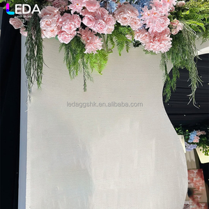 Arche d'entrée de mariage LEDA en PVC blanc, fond carré, couleur et taille personnalisables - Product Image 4