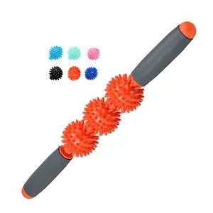 Muscle Roller Stick Fascia 3 bolas cuello pierna espalda tejido profundo liberación miofascial terapia física gatillo punto herramienta de masaje - Product Image 1