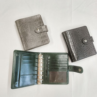 Portefeuille classeur A7 personnalisé en gros, classeur à 6 anneaux en cuir PU effet crocodile, porte-cartes et organiseur de budget pour l'économie d'argent