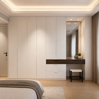 Coiffeuse flottante sur mesure pour chambre à coucher avec miroir, table de maquillage moderne de luxe à placer au bout du lit, suite de placards intégrés pour la maison, personnalisable