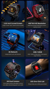 Nouvelle montre connectée <span class=keywords><strong>Appllp</strong></span> 3 4G 2023, 4 Go + 128 Go, montre connectée Android, 750 mAh, appareil photo 8 MP, GPS, étanche, 2,1 pouces, 400*454 HD - Product Image 4