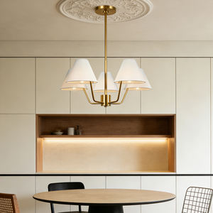 Lámpara de Techo LED Colgante de Diseño Nórdico Minimalista en Hierro y Cobre, Lámpara de Techo Redonda de Latón, Lámparas de Araña y Colgantes - Product Image 1