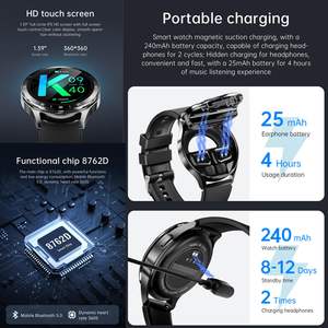 Reloj Inteligente 2 en 1 X10 con Auriculares, Monitor de Salud, Rastreador de Actividad Física, Auriculares Bluetooth TWS, Reloj Inteligente Deportivo para Hombres y <span class=keywords><strong>Mujeres</strong></span> - Product Image 5