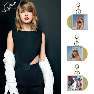 Porte-clés CD de l'<span class=keywords><strong>album</strong></span> 1989 de la chanteuse Tayl*r Swift, bijoux de mode, accessoire de l'<span class=keywords><strong>album</strong></span> Swift, cadeaux pour les fans - Product Image 2