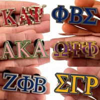 Badges en métal émaillé personnalisables avec logos de lettres grecques pour toutes les fraternités et sororités