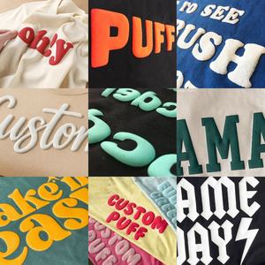 Nouveau style T-shirt 3D multicolore en mousse avec motif graphique, T-shirt d'été pour homme avec lettres et impression en relief, avec logo à l'avant et à l'arrière - Product Image 2