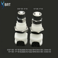Raccord rapide BRT à déconnexion rapide 1/4'' à barbillons en POM EPDM sans robinet d'arrêt pour outils pneumatiques et compresseurs