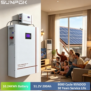 <span class=keywords><strong>Batterie</strong></span> lithium-ion SUNPOK 10 kWh 48 V 100 Ah, pack de batteries Lifepo4 48 V 200 Ah, stockage d'énergie, système d'énergie solaire 5 kW 10 kW 15 kW - Product Image 1