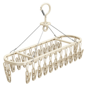 Aluminum Alloy Sock Drying Rack With Multiple <b>Clips</b> Rectangle Hook Type Durable For Balcony And Dormitory Use - Product Image 2