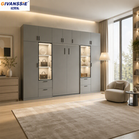 Lit Murphy en bois moderne avec fonction canapé-lit, armoire pliable et espace de rangement, design gain de place pour chambre à coucher et petits espaces domestiques