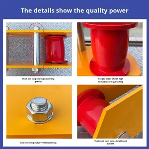 Carrello a Binario Singolo con Puleggia a Trave Allungata, Gru Mobile su Rotaia, Carrello a Spinta Manuale per Superfici - Product Image 4