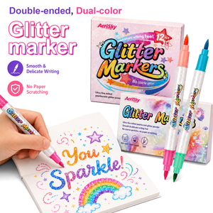 Set di Penne Glitterate OEM con Etichetta Privata, Confezione Personalizzata, <span class=keywords><strong>Pennarelli</strong></span> Glitterati Lucidi, Fornitore all'Ingrosso per Regali di Natale e Artigianato - Product Image 4