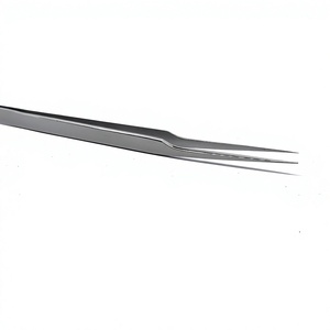 Pince à épiler pour faux cils droits et argentés, 14 cm, outil professionnel de levage de cils, couleur et logo personnalisés, 1 pièce - Product Image 1