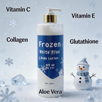 Lotion Corporelle Éclaircissante Frozen White Plus SPF60 PA+++ AHA Alpha Arbutin Collagène Exfolie, Réduit les Taches Brunes et les Rides, Illumine la Peau