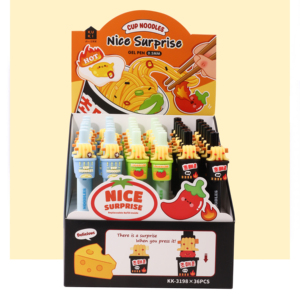 KUKI Simpatica penna gel a sorpresa con tema '<span class=keywords><strong>È</strong></span> ora delle tagliatelle', cartoleria kawaii per studenti, articoli di cancelleria a tema cartoni animati. - Product Image 1