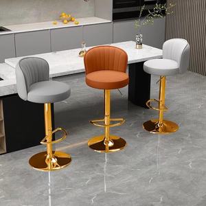 Taburete alto moderno para uso doméstico, silla <span class=keywords><strong>de</strong></span> barra giratoria silenciosa, respaldo cómodo, ruedas <span class=keywords><strong>de</strong></span> PU <span class=keywords><strong>de</strong></span> calidad ajustables para cajero - Product Image 5