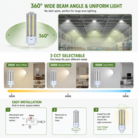 Ampoule LED Corn 8W-20W, Culot E27 G24 GX24 GU24, AC100-277V, 120LM/W, Haute Luminosité, pour Éclairage Commercial et d'Entrepôt