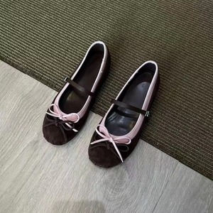 Zapatos Mary Jane de Mujer con Punta Fina, Corte Francés Suave, Forro de Cuero Ligero, Lazo en el Tobillo, Estilo Plano y Elástico - Product Image 1