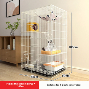 Jaula Metálica Resistente para Gatos, Modelo 2026, Grande, de 2 Niveles, con Bandeja de Plástico para Uso en Interiores, para Múltiples Gatos - Product Image 3