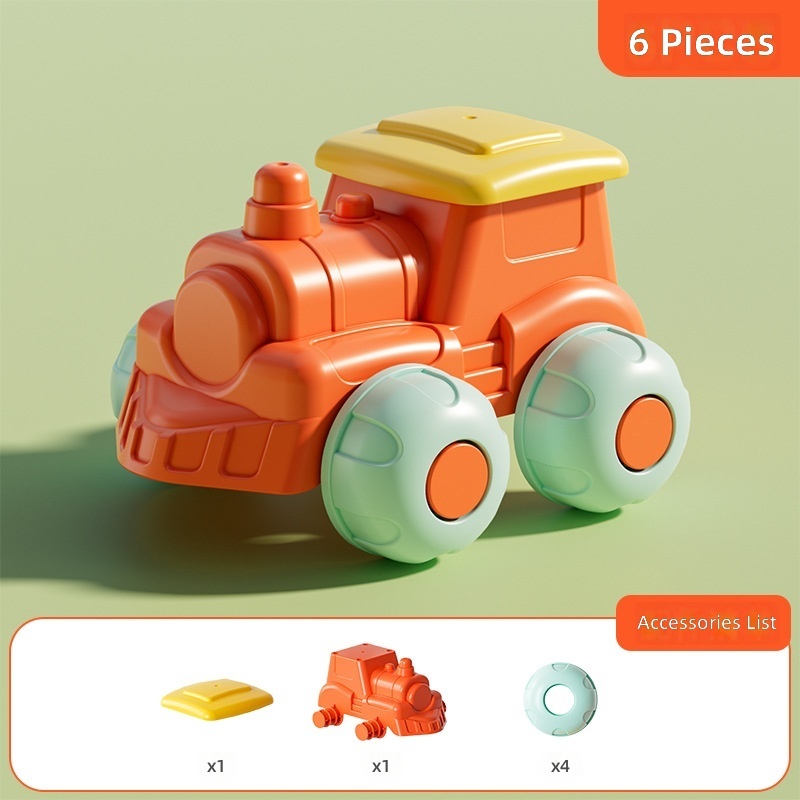 Soft rubber locomotive +4 wheels "6pcs]