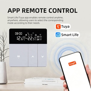Thermostat intelligent WiFi programmable avec affichage de l'heure, commande vocale via application, pour chaudière à <span class=keywords><strong>gaz</strong></span>, chauffe-eau <span class=keywords><strong>et</strong></span> chauffage électrique au sol, avec bouton - Product Image 4