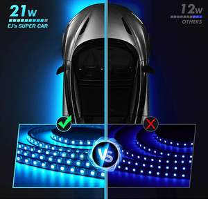 Lampu garis bawah mobil, cahaya Neon aksen suara fungsi aktif Mode musik dengan aplikasi kontrol <span class=keywords><strong>Strip</strong></span> lampu bawah tubuh 90*120CM 4 buah - Product Image 5