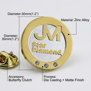 Badge en émail métallique pour cadeau <span class=keywords><strong>de</strong></span> mariage, cadeau pour fan BTS, <span class=keywords><strong>trophée</strong></span> et souvenir - Broche plaquée or avec fermoir papillon - Product Image 3