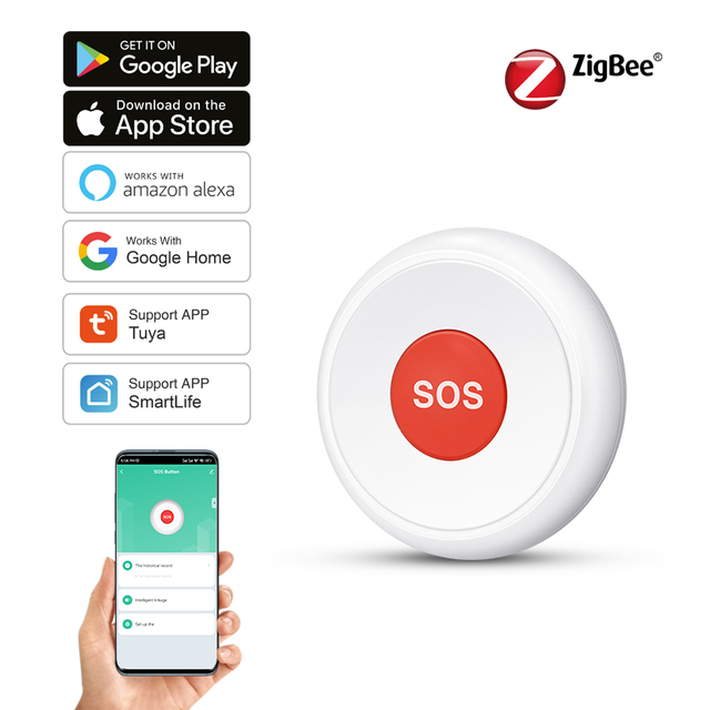 RSH Mini SOS Panic Button Tuya ZigBee Wireless Emergency Personal Alarm for Home Security System