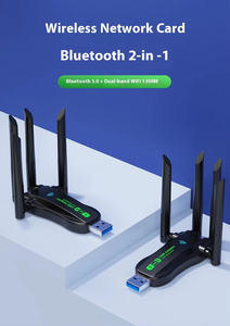 Dual band Wifi 1300Mbps Adapter Wifi + bt5.0 4 ăng-ten không dây USB Adapter USB3.0 tốc độ cao không dây Thẻ Receiver PC/máy tính xách tay - Product Image 3