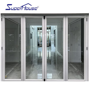 Superhouse Porte pliante temporaire en aluminium de <span class=keywords><strong>style</strong></span> accordéon pour extérieur, Portes vitrées pliantes en deux - Product Image 2