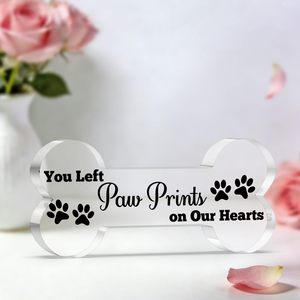 Plaque commémorative personnalisée en acrylique en forme d'os pour chien, gravée, de la marque Petop Factory, avec la phrase « Si l'amour pouvait t'avoir sauvé pour toujours », souvenir. - Product Image 4