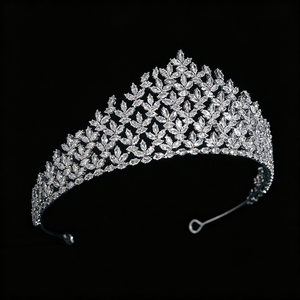 Couronne de mariée de luxe en CZ, diadème de mariage en forme de <span class=keywords><strong>V</strong></span>, diadème de concours de beauté en cristal, accessoire de coiffure pour mariée, bal de promo, Quinceañera - Product Image 4
