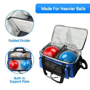 Bolsa para Bolas de Boliche Azul de Gran Capacidad - Duradera, con Múltiples Compartimentos, Ideal para Entusiastas del Boliche para Dos Bolas - Product Image 3