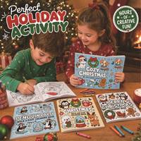 Livre de coloriage sur le thème de Noël, 24 pages, papier épais, motifs mignons, design audacieux et facile, pour adultes, adolescents et enfants, livre de dessin de Noël confortable