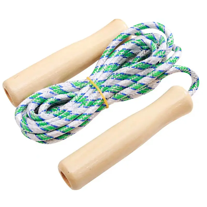 Snbo High Quality Long Handle Wooden Kids Speed`fitness Calorie Skipping Jump Rope For Children