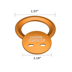 Bouton de démarrage du moteur en alliage d'aluminium, interrupteur d'allumage, couvercle de bouton, anneau de garniture, autocollant, style sportif, utilisation en course automobile, compatible - Product Image 3