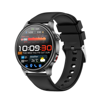 Reloj Inteligente E300 Negro con Pantalla AMOLED Redonda de 1.43 Pulgadas, ECG, PPG, Monitor de Sueño, Frecuencia Cardíaca, Temperatura y Dispositivo Vestible