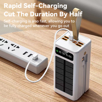 Conception demi-écran 22.5W charge super rapide batterie li-polymère Micro USB câble intégré lanière conception Kit de batterie externe Portable