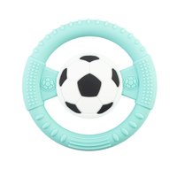 Anneau de dentition circulaire en silicone pour bébé, en forme de volant de football, doux au toucher, jouet sensoriel pour nourrisson et tout-petit, prix de gros