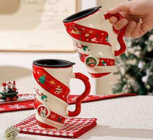 Nueva Taza de Cerámica Navideña 2026, Linda Taza de Café con Diseño Creativo de Santa Claus y Tapa, Venta al por Mayor para las Fiestas - Product Image 6