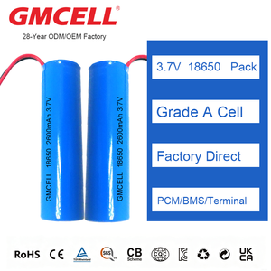 โรงงานผลิตแบตเตอรี่ลิเธียม 18650 ขายส่ง OEM แบตเตอรี่ลิเธียมไอออนแบบชาร์จได้ 3.7V พร้อมแผงป้องกันและสายไฟ - Product Image 1