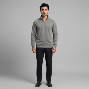 Felpa da uomo personalizzata con cappuccio 14 Zip collo finto felpa in cotone poliestere felpa con motivo stampato per l'autunno Jogging - Product Image 1