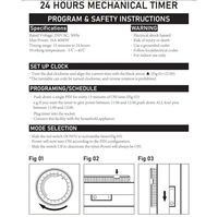 Enchufe de sincronización estándar europeo Temporizador mecánico de ciclo de 24 horas Interruptor de control de tiempo de encendido/apagado automático