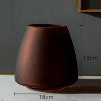 Vintage Böhmische Matte Bernsteinfarbene Glas-Dekorationsschale Mattierte Pilzförmige Runde Vase für Hotel-, Gastronomie- und Hochzeitstischdekoration