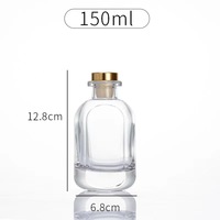 Diffuseur d'ambiance, nouveau design pour flacon diffuseur à bâtonnets avec bouchon, 50ml 100ml 150ml 200ml, emballage de bouteilles en verre pour arômes